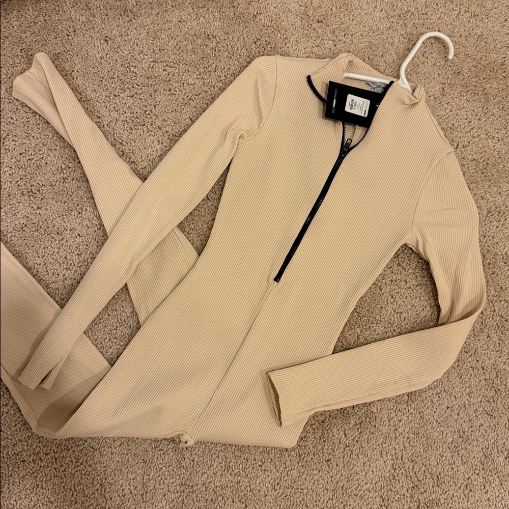 Fashion Nova Tan Seamless Jumpsuit - Picture 8 of 9